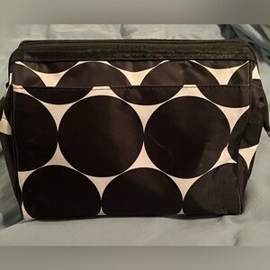 Thirty-One Make-up Bag (plastic lined) in large black dots - EUC